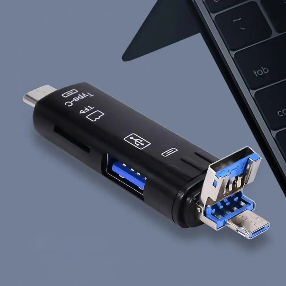Type C&MicroUSB &USB 5 In 1 High speed Universal OTG TF Card Reader Adapter for Android Phone Computer Extension Headers memory card reader type c otg adapter