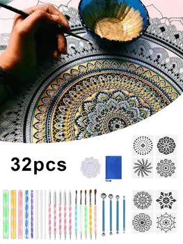 

In-stock 32PCS Dotting Painting Tools Set Complete Sculpting Carving Tools Kit Acrylic / Plastic For Rocks Ceramics Art Drawing