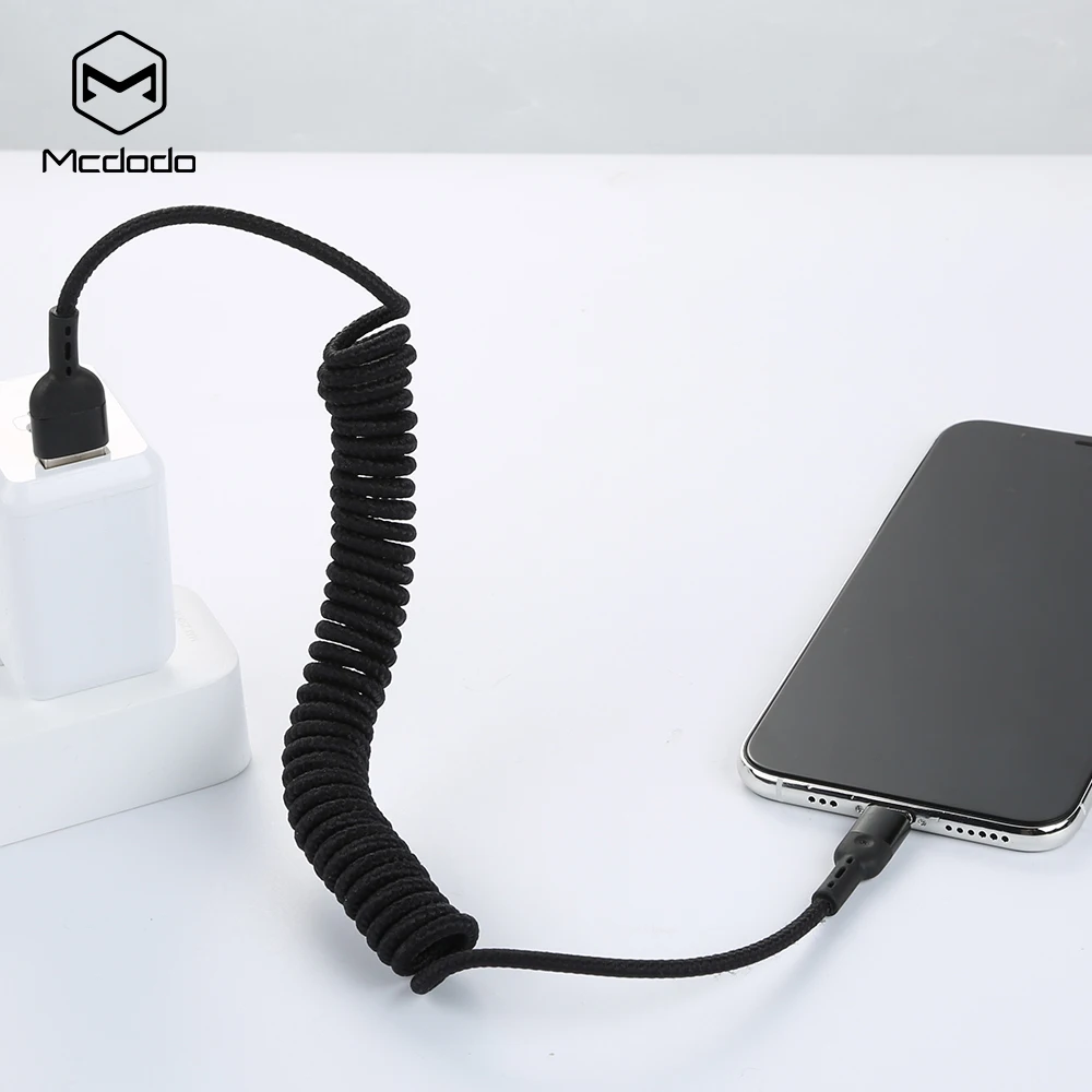 Mcdodo светодиодный светильник для usb lightning весенний кабель 2 м для iPhone xs xr 8 7 6s plus 5s ipad pro зарядное устройство кабель для быстрой зарядки данных 2A