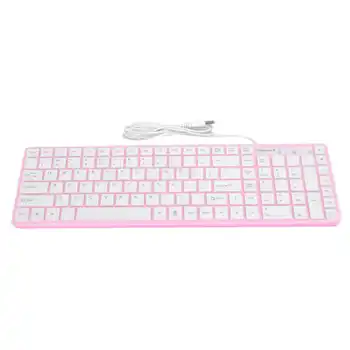 

Mini Multimedia Ultra-Thin Wired Keyboard Super Slim Universal Durable Pink Dust Proof High Quality