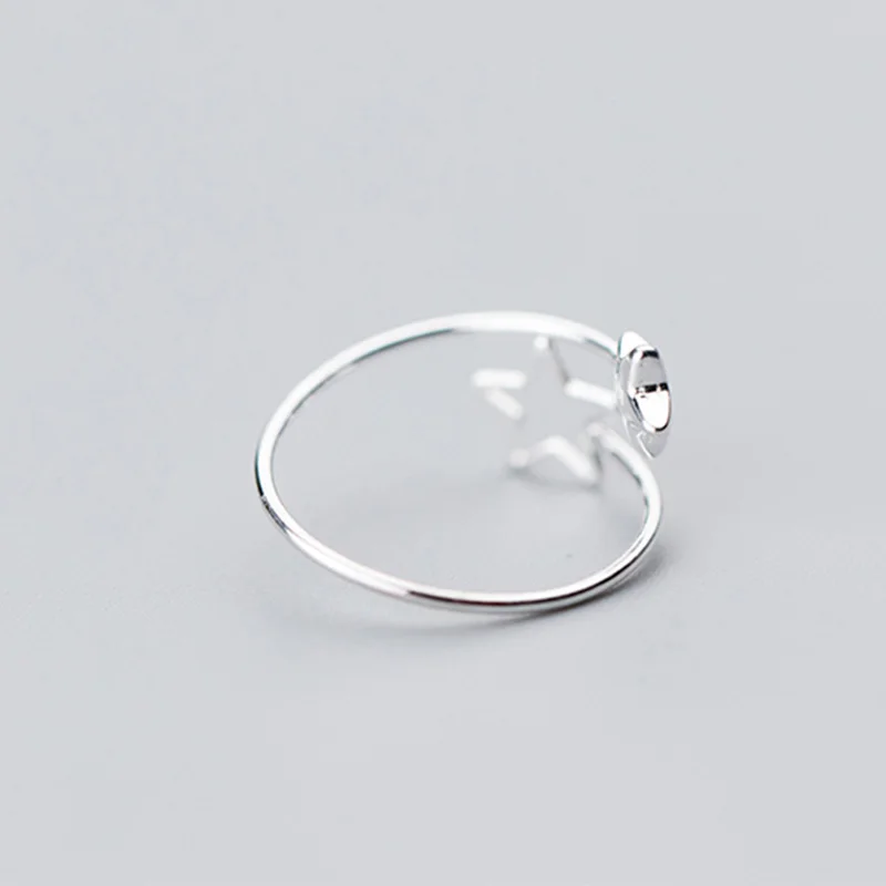 INZATT Real 925 Sterling Silver Star Adjustable Ring For Fashion Women Party Minimalist Fine Jewelry 2020 Cute Accessories Gift - Image 3