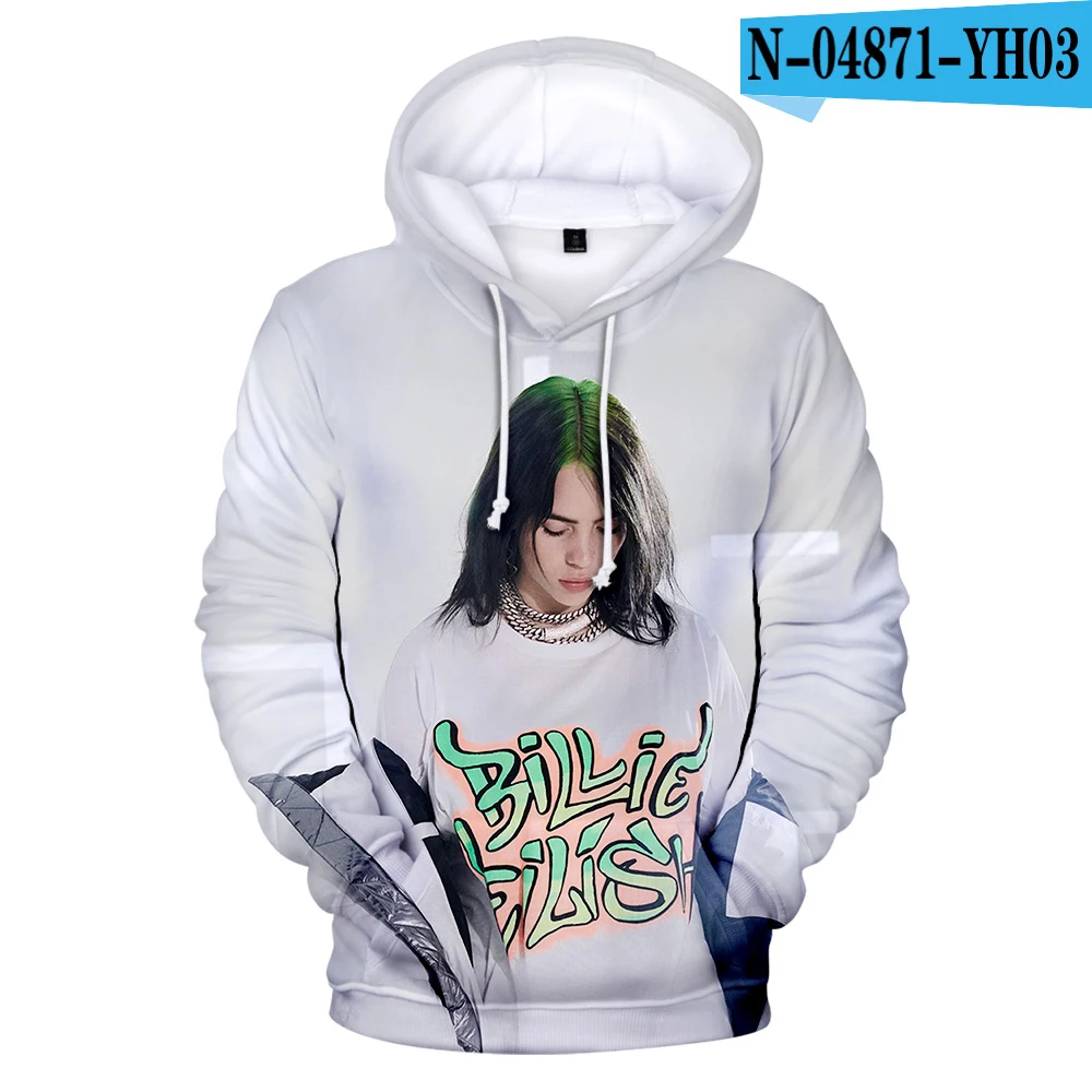 Новые модные толстовки с капюшоном Billie Eilish 3D, популярные мужские и женские пуловеры для мальчиков и девочек, повседневные толстовки Harajuku на осень и зиму