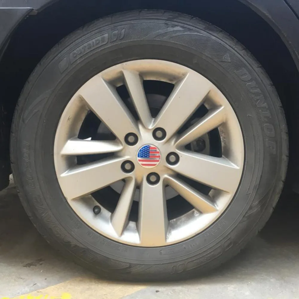 Haowul 4pcs/Set di Tappi per Mozzo Centrale a Ruota del Set Auto Adesivi America Flag della Francia Tedesca Adesivo a Cupola 3D per Automobili per Mozzo Centrale per Auto