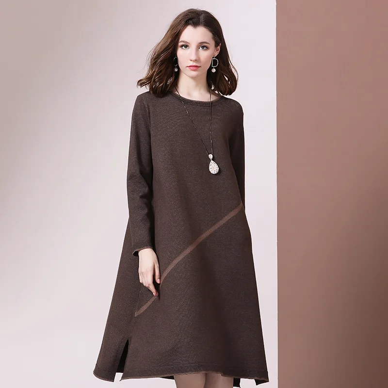 

Women Dress Long Loose Sweater Maternity Dresses Vestido Autumn And Winter Models Fashion Knit Bottoming Shirt Pregnancy Dress