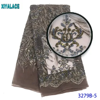 

Latest african lace fabric 2020 high quality 3d beads lace embroidery nigerian wedding for african lace fabric 3279b