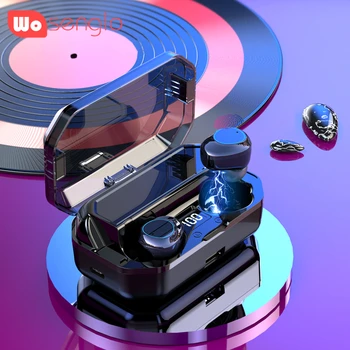 

Bluetooth 5.0 Earbuds IPX7 Waterproof Noise Reduction Deep Bass Wireless Earphone 180 Hours Playtime With 4200 mAh Charging Box