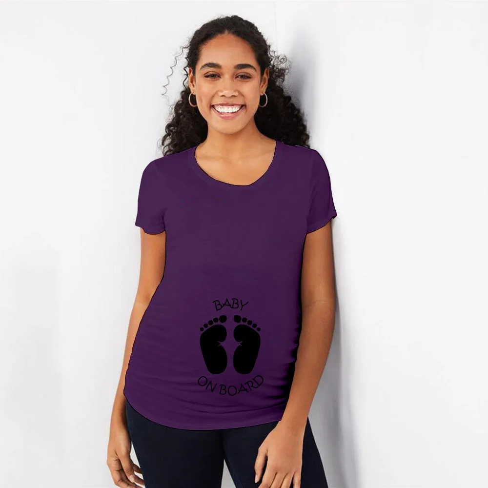 Детские Забавные футболки для беременных размера плюс, летняя модная одежда для беременных женщин, футболки с коротким рукавом для беременных - Цвет: P113-PSTPP-