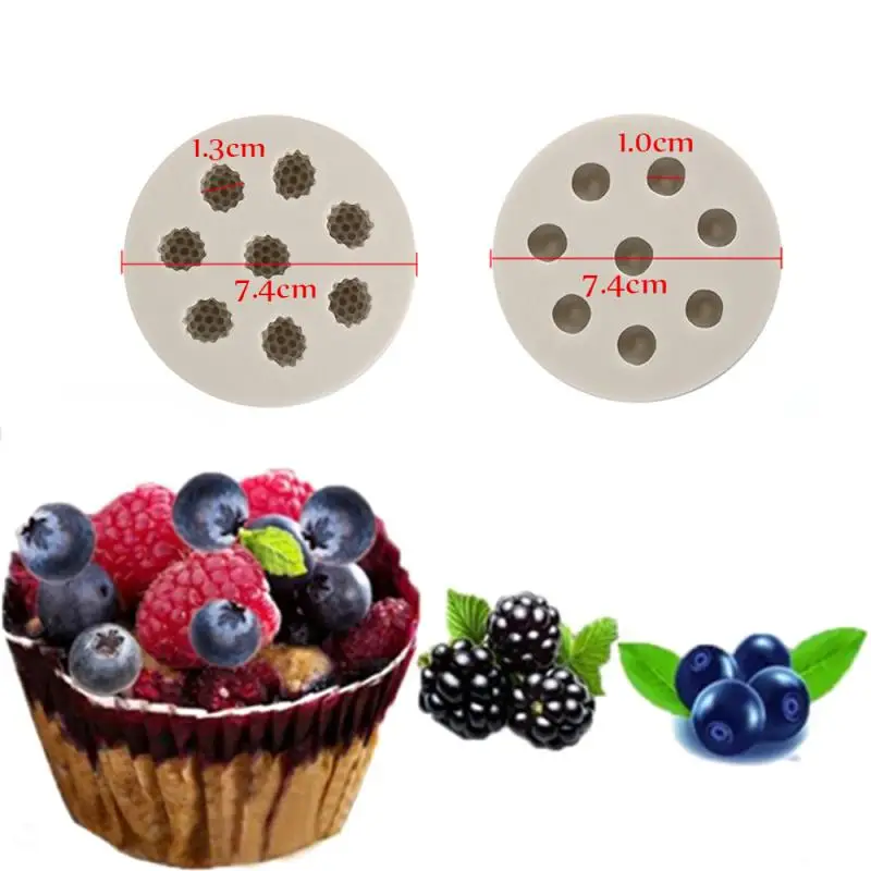3D Blueberry Raspberry Shaped Silicone Soap Candy Gummy Cake Chocolate Kitchen Baking Mold Chocolate Biscuit DIY Tool