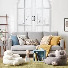 Детский диван с хлопковым наполнителем, портативный детский диван с мультяшными игрушками и животными, мини-диван со слоном, Детское Кресло-мешок, одноместный диван-стул