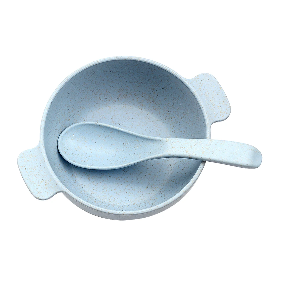 bluebowl Детское кормление детское Кормление Talheres столик для кормления ребенка Детская миска для обучения окружающей среде Talheres - Цвет: bluebowl