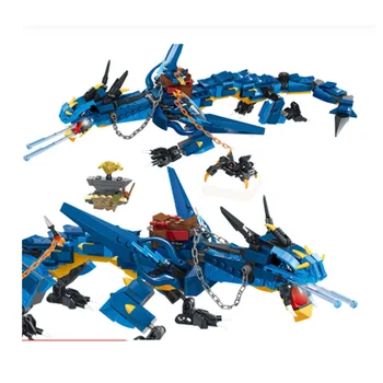

616Pcs Blue Flying Mech Dragon Building Blocks Compatible Dragon Bricks Model Figure Toys for Children's day gift