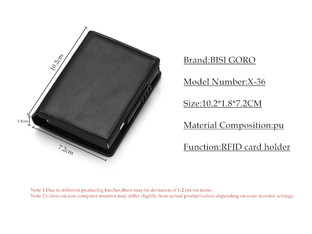 BISI GORO унисекс металлический кредитный держатель для карт с RFID бизнес алюминиевый кошелек для ID наличных карт кошелек для денег Смарт кошелек 7 цветов