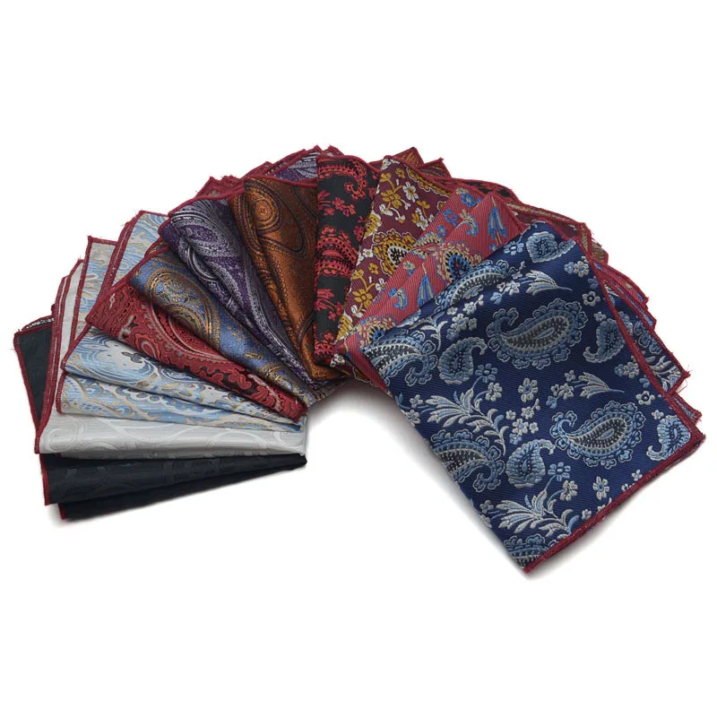 Men's Vintage Floral Paisley Silk Handkerchief Pocket Square 25*25CM For Wedding Party Chest Towel