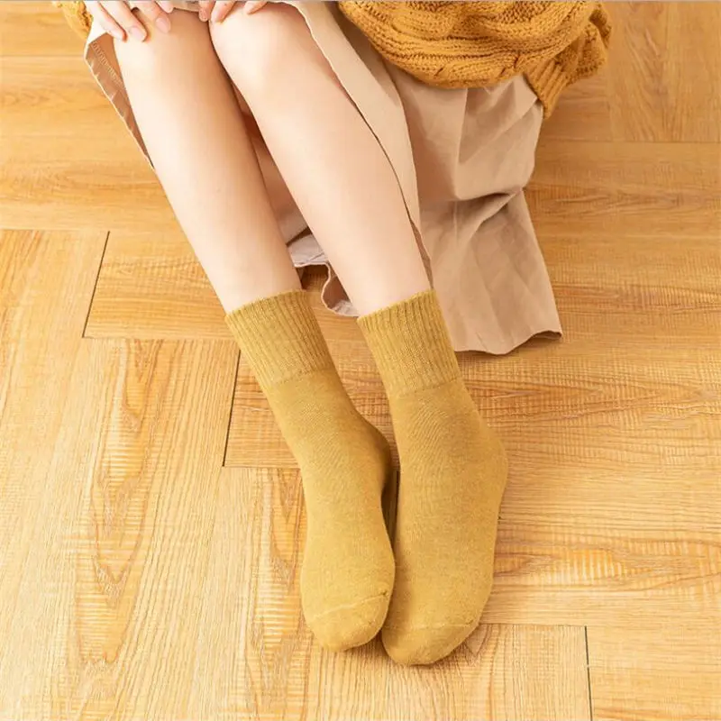 1 пара модных женских носков хлопковые полосатые носки женские носки в стиле ретро на весну, осень и зиму, японские однотонные женские носки
