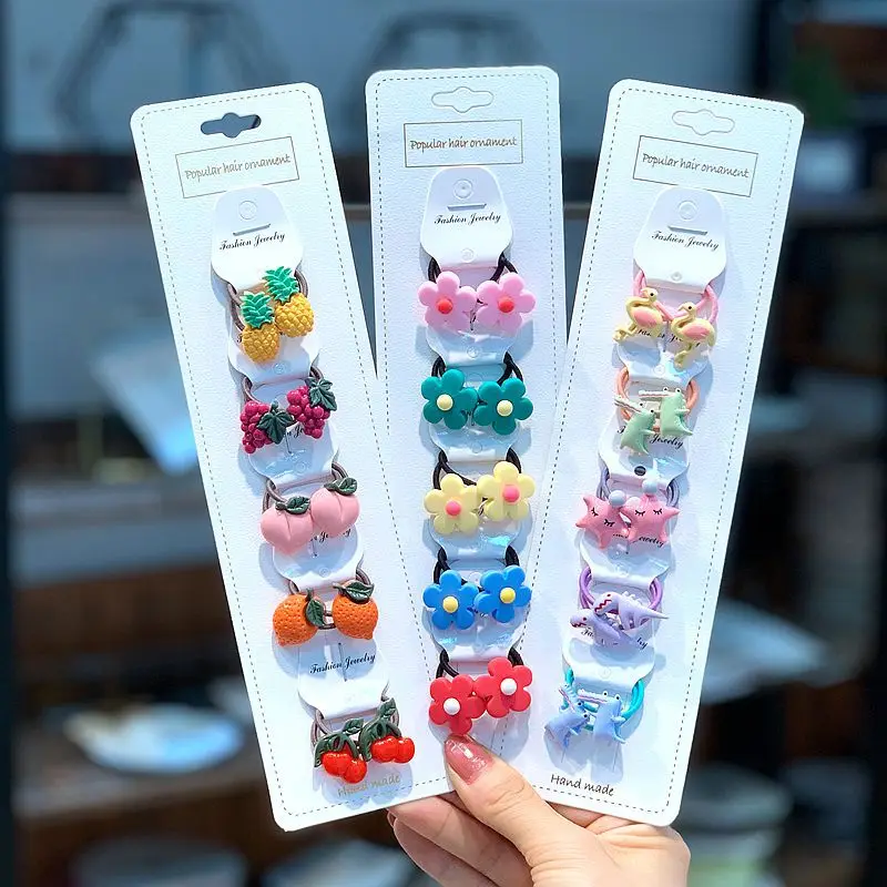 10pcs/card New Baby Girls Hairbands Kids Children Cartoon Headbands Cute Headwear Infants Toddlers Lovely Hair Accessories