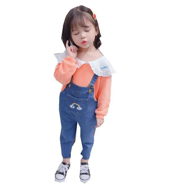 

Spring Autumn Children Fashion Clothes Boy Girls Cotton Lapel Jacket Tracksuit Toddler Cartoon T-shirt Pants 2Pcs/set Sportswear