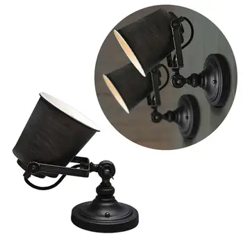 

Retro Iron Art Corridor Wall Lamp Classic Living Room Bedroom Bedside E27 Light For Home Hotel Corridor (Black)