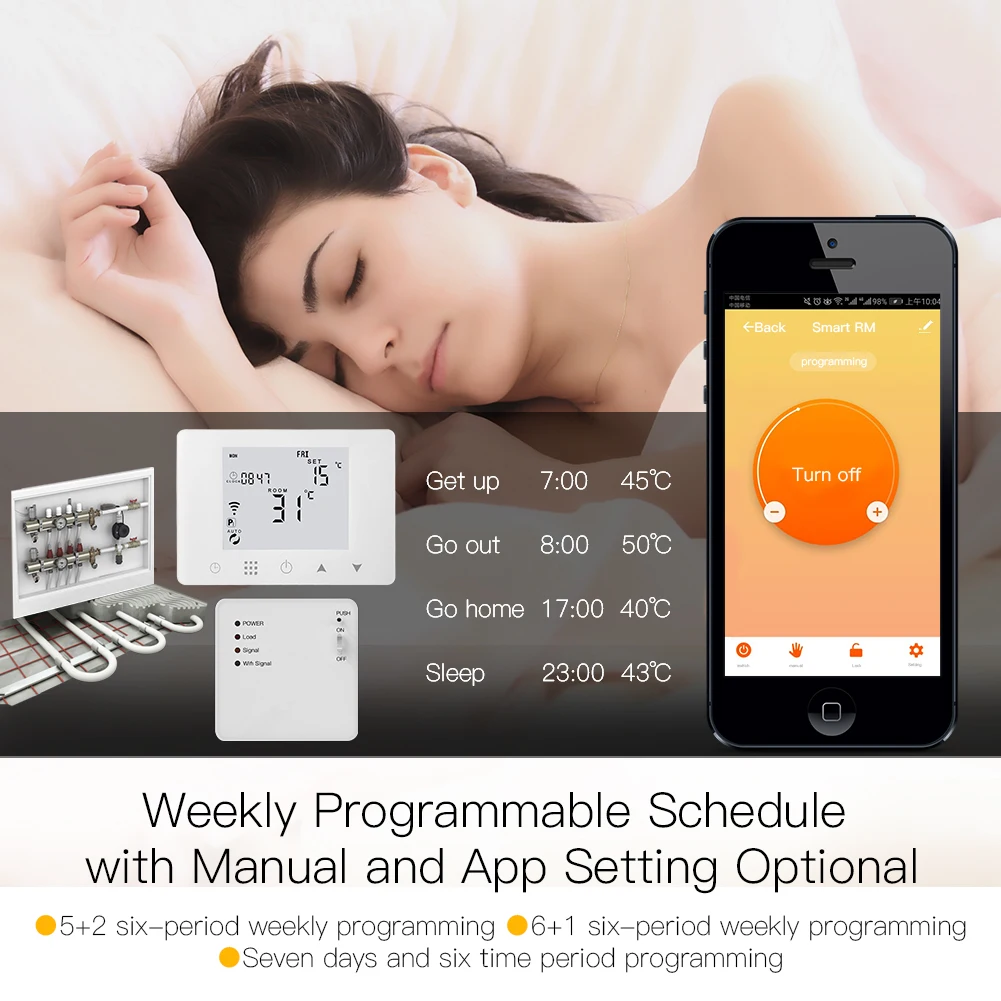 WiFi Smart Thermostat Wall-Hung Water Underfloor Heating Temperature Controller Work with Alexa Google Home