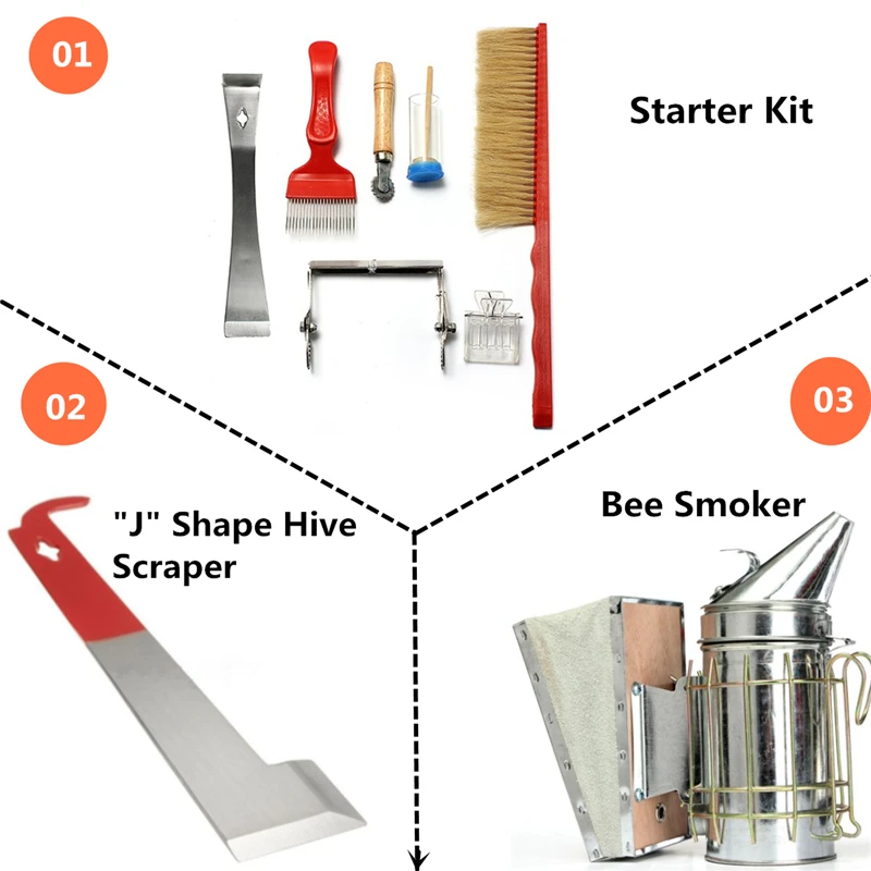 7 шт., оборудование для пчеловодства, инструменты, щетка для раскачивания, вилка, королевская ловушка, принадлежности для пчеловодства, наборы оборудования, кормушка для пчел, щетка
