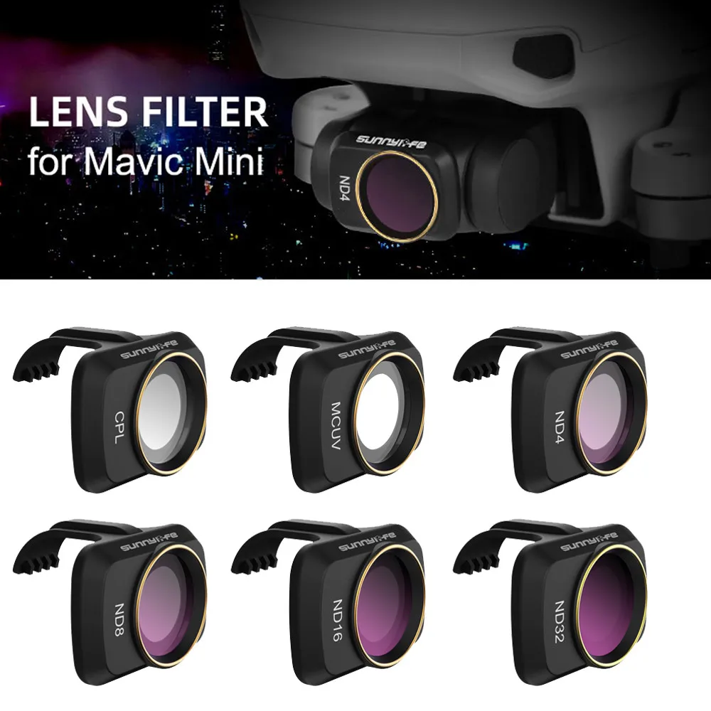 Профессиональный оптический стеклянный объектив MCUV+ CPL+ ND4+ ND8+ ND16+ ND32 карданный фильтр объектива для DJI Mavic Mini Drone оптическая фотография объектива