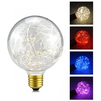

RGB LED Night Light Filament lamp Retro Fairy LED light String Bulb G95 E27 85V-265V For Indoor Christmas Holiday light b