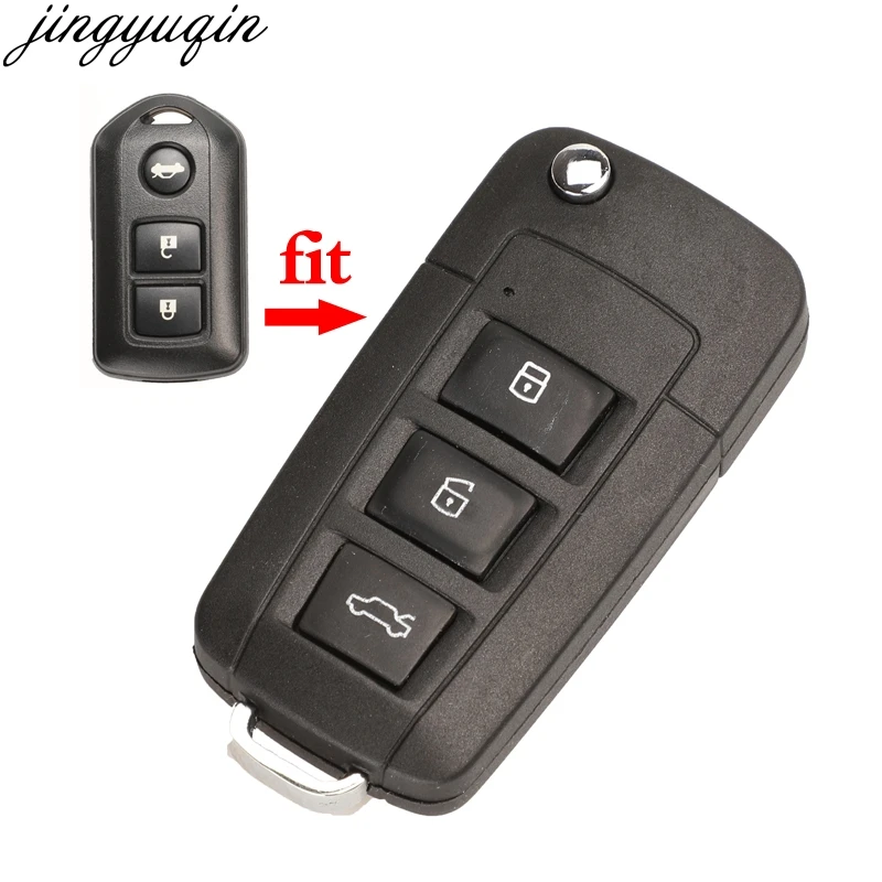 Jingyuqin 15pcs 3 Buttons Flip Remote Upgrade Car Key Shell For Toyota Camry Prado Highlander Yaris Vios TOY43 Folding Case | Автомобили и