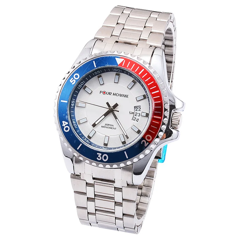 

New Style High-End Business Casual Quartz Calendar Watch Men's Fashion Classic Steel Belt Set Watch Watch