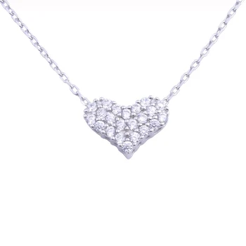 

Double layer Love Heart Zircon Necklace 925 Sterling Silver Necklaces For Women Silver Chain Pendants Fashion Jewelry Gift