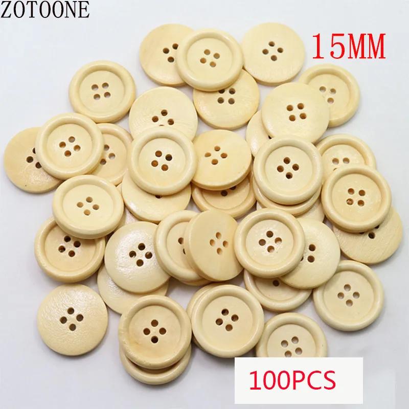 nature color 15mm ZOTOONE коричневый натуральный цвет деревянные пуговицы ручной работы Скрапбукинг для свадебного декора Кнопка 10 мм/15 мм/13 мм Z1 - Цвет: nature color 15mm