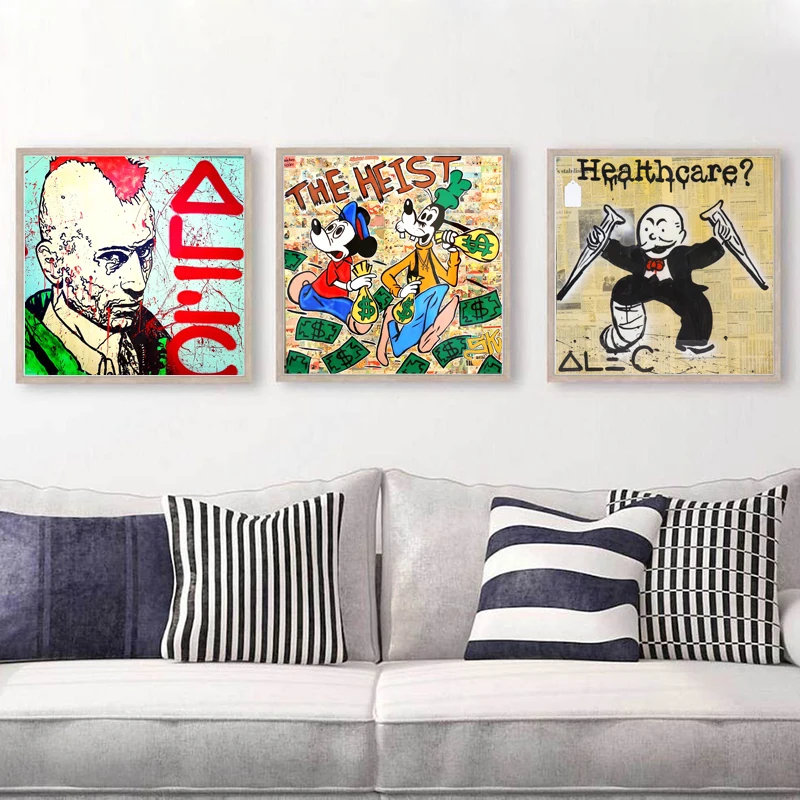 

Alec Monopolyingly Artwork HD Prints Street Graffiti Art Drop Shipping Canvas Painting Poster Picture For Office Room Decoration