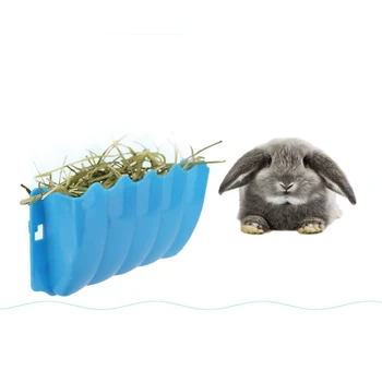 

2020 New Hanging Hay Grass Manger Rack Feeder Rabbit Guinea Pig Plastic Dish Bowl Feeding Basket 1pc Random Color
