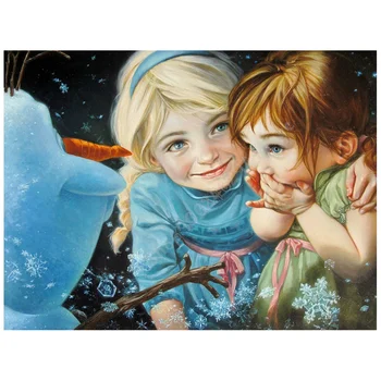 

New arrival diy Diamond Painting Little girl and snowman Diamond Embroidery Full square round drilling 5d Diamond Mosaic FF3533