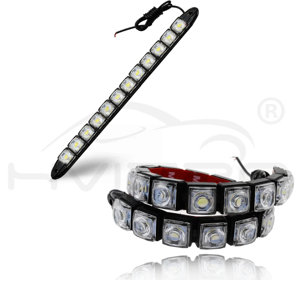 Hviero Car Styling COB DRL Fog Light Flexible Silicone white Daytime Running Lights Auto Led HeadLamp IP67 Waterproof 10w Bright Led car styling