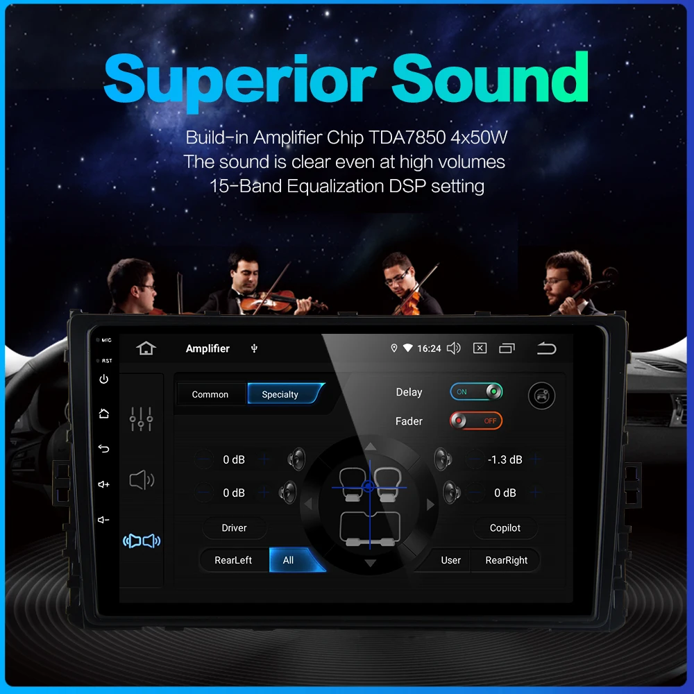 Clearance 9" Display Android 9.0 Universal 1 din Car Bluetooth Radio Navigation GPS 4G RAM  for VW Golf Tiguan Atlas Polo Jetta 2018 3