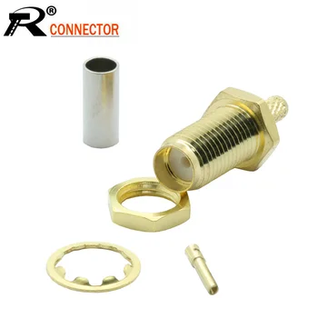 

10pcs/lot Gold Plated SMA Female Jack RF Connector SMA Female Bulkhead Nut Adapter for RF Coaxial Pigtail Cable RG316 RG178