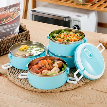 

1Pc Portable Stainless Steel Thermal Lunch Box For Office Lunchbox Leakproof Thermos Lunch Box Food Container Camping Supplies