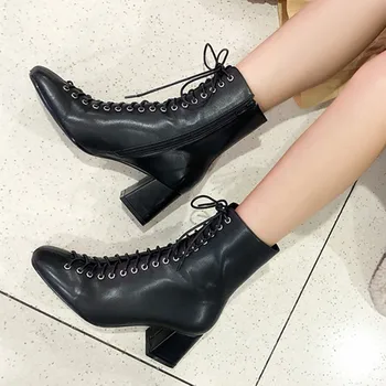 

AGODOR Women Ankle Boots Genuine Leather Cow Suede Retro Modern Winter Boots Ladies Shoes