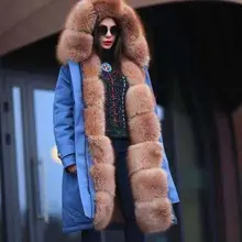 Камуфляжная зимняя куртка, женская верхняя одежда, парка с меховым воротником, Женское пальто размера плюс, облегающее теплое длинное пальто, модная зимняя одежда для женщин