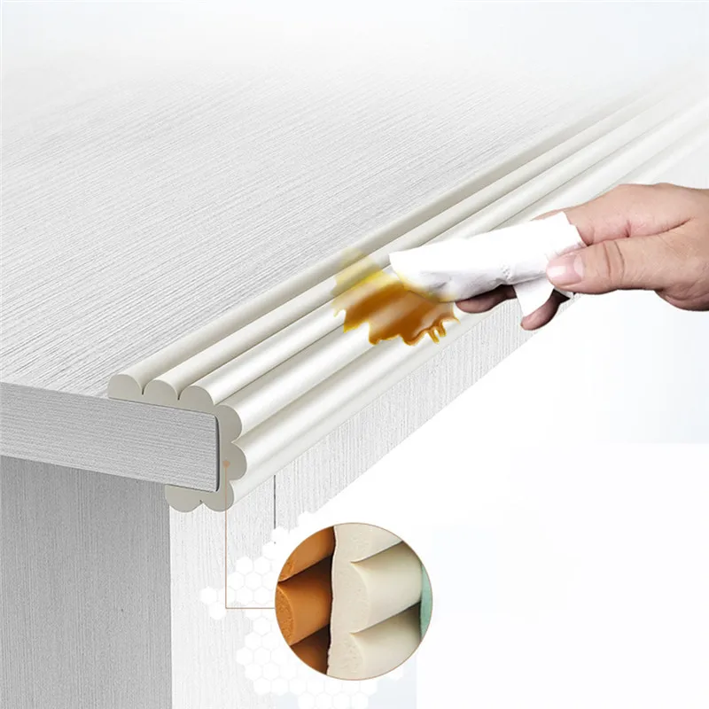 

Hot 4M W-shape Anti-collision Strip Baby Safety Multi-function Bumper Strip W-shape Table Corner Protector Foam Guards