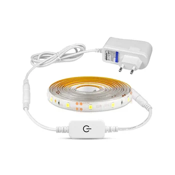 

Bedroom Mirror Decor Lighting LED Strip Light Set Touch Switch Kitchen LED Light Diode Tape With Power Adapter Wordrobe Lamp