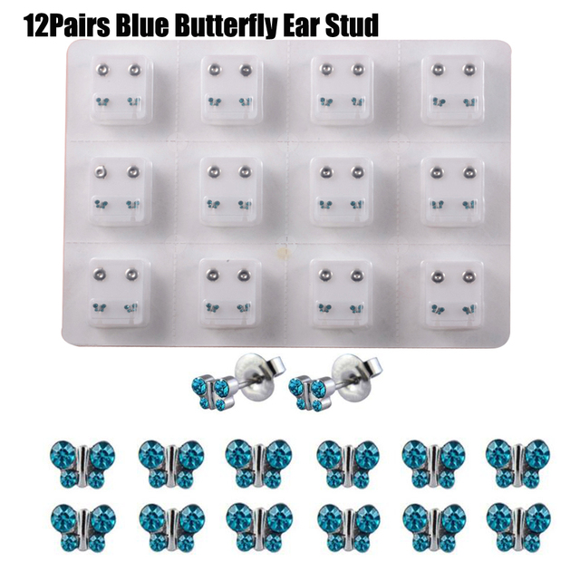 Sterilized Dozen Pack Gold & Silver Color Ear Cartilage Tragus Piercing Stud Earring Mixed Colors Shape Star Heart Pearl