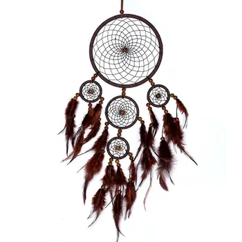 

Five-ring dream catcher pendant Home Decorations Indian style birthday present beautiful hanging ornament living room