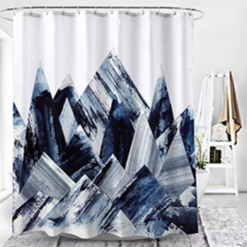 

Waterproof Shower Curtain Triangle Personality Digital Printing Polyester Shower Curtains Fresh High Quality Shower Curtain