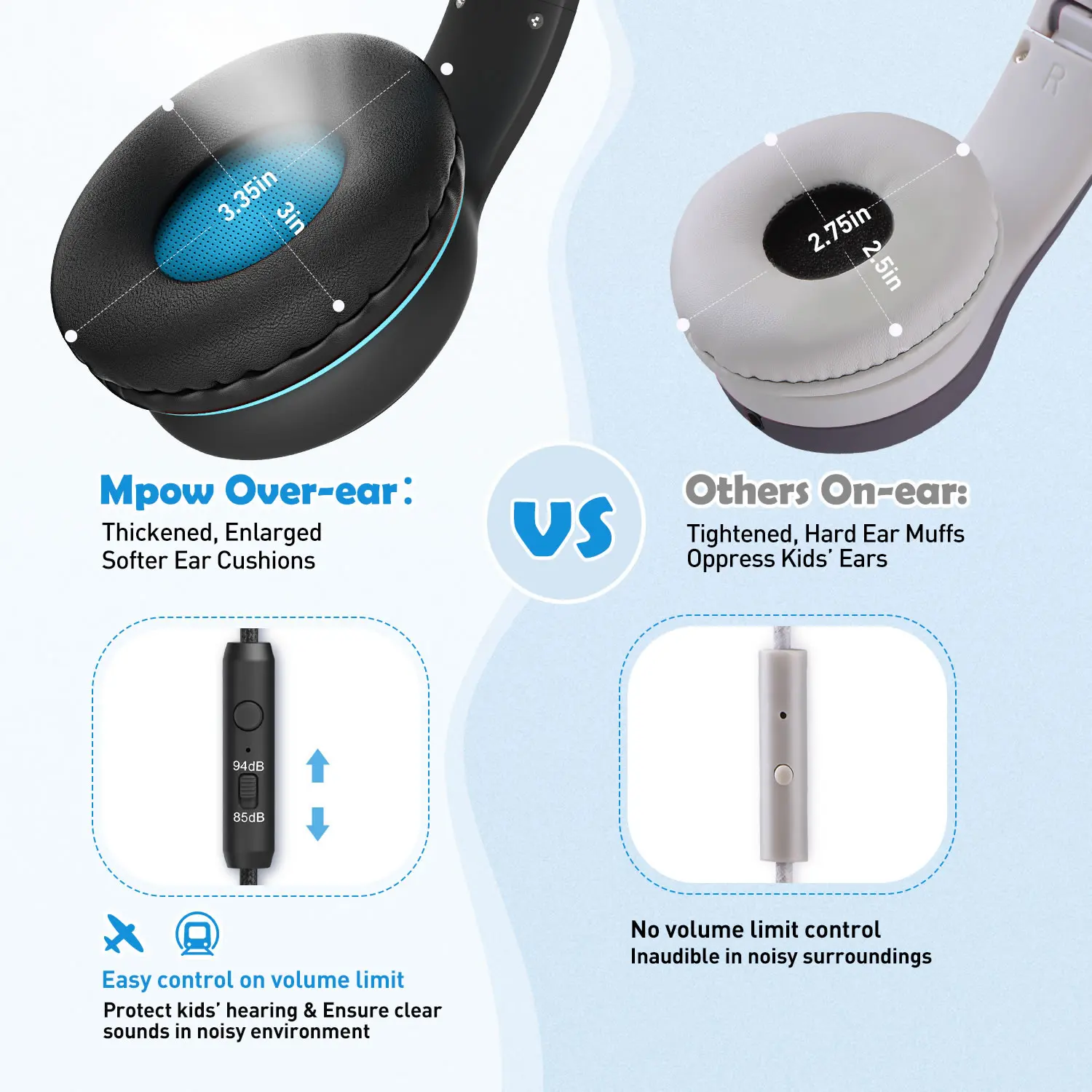 material over-ear crianças fones de ouvido para telefones ipad kindle