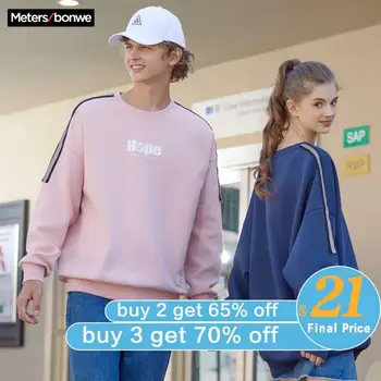 

Metersbonwe 2020 New Couples Sweatshirt Loose Printing Sweatshirt Fashion trends Men Women Skateboard Sweatshirt 631474