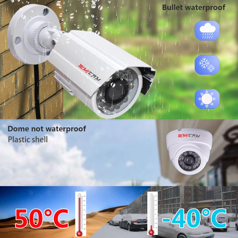 1080p Security Camera System 8/4 Channel DVR Recorder and 2/4/6/8pcs 1920 2MP AHD Outdoor Indoor Surveillance Weatherproof CCTV security camera
