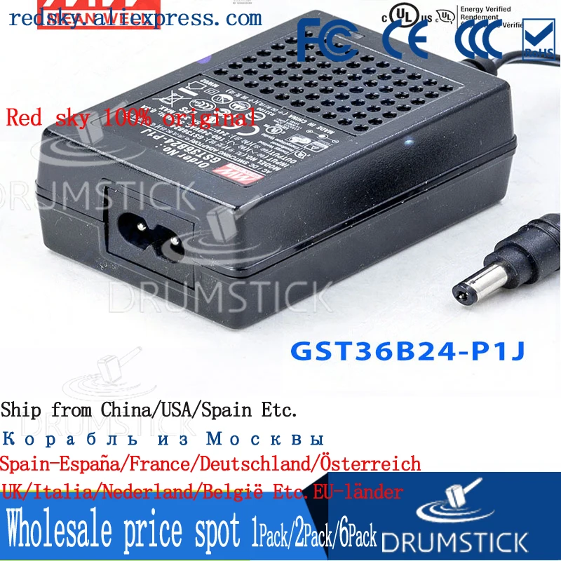 

MEAN WELL GST36B24-P1J 24V 1.5A meanwell GST36B 24V 36W AC-DC High Reliability Industrial Adaptor
