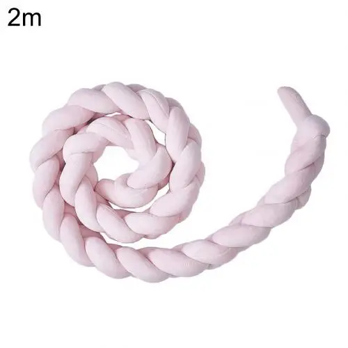 2M Pink 1 м/1,5 м/2 м 3 нити, противоугонная детская кроватка, бордюр, коса, узкая подушка, подушка для младенцев, защита для головы, подушка, декор для кровати - Цвет: 2M Pink