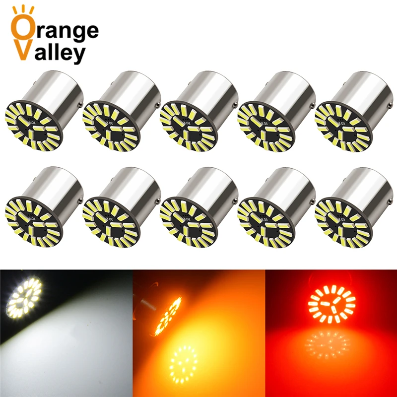 10Pcs BA15S P21W 1156 BAY15D 1157 19 LED SMD Car Auto Tail Side Indicator Lights Parking Lamp Bulb 4014 DC12V | Автомобили и