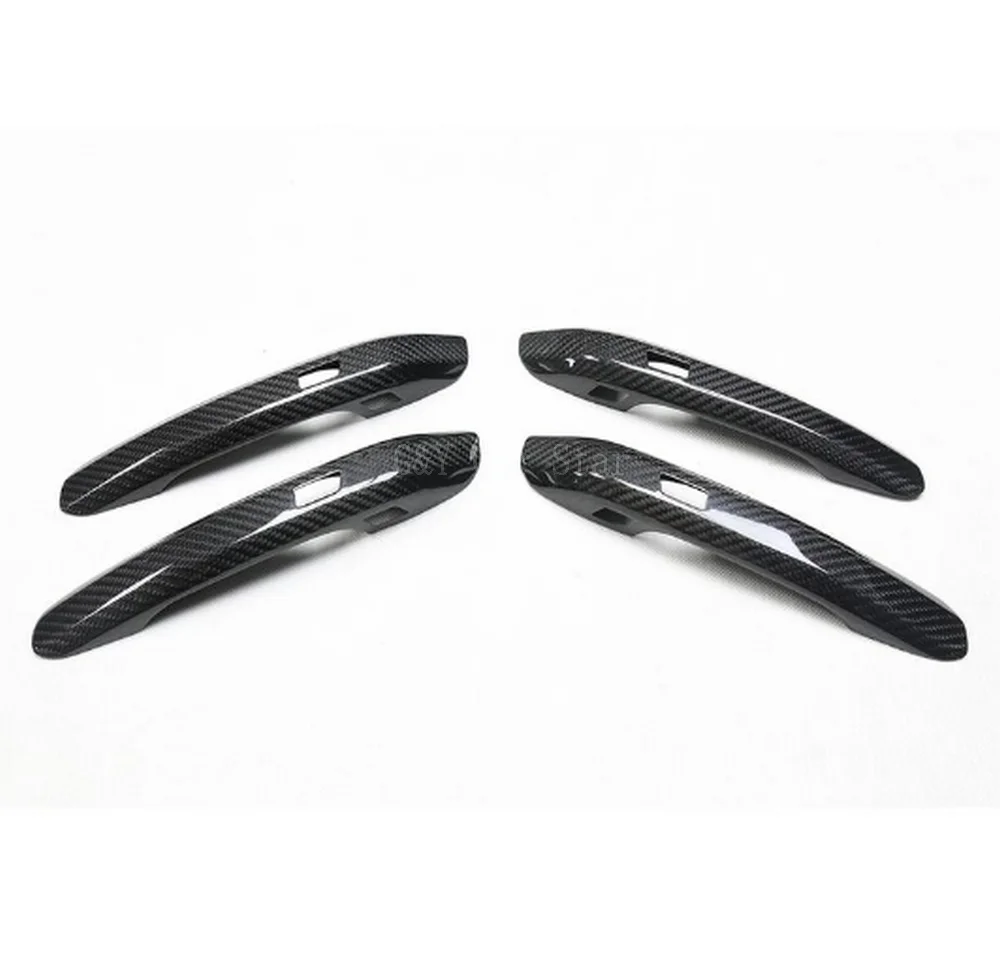 4 Doors 8pcs/set Carbon Fiber Door Handle Cover For Audi A4 A4L 2017